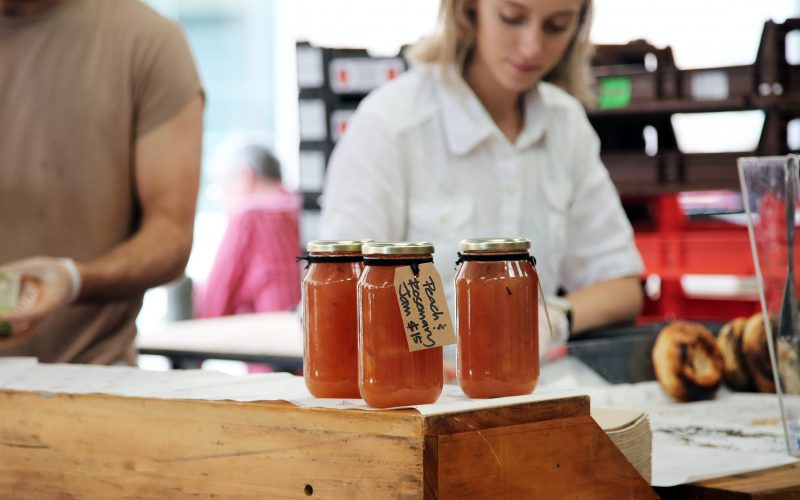 photo of three clear glass mason jars