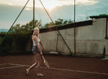 women's white tank top and grey shorts