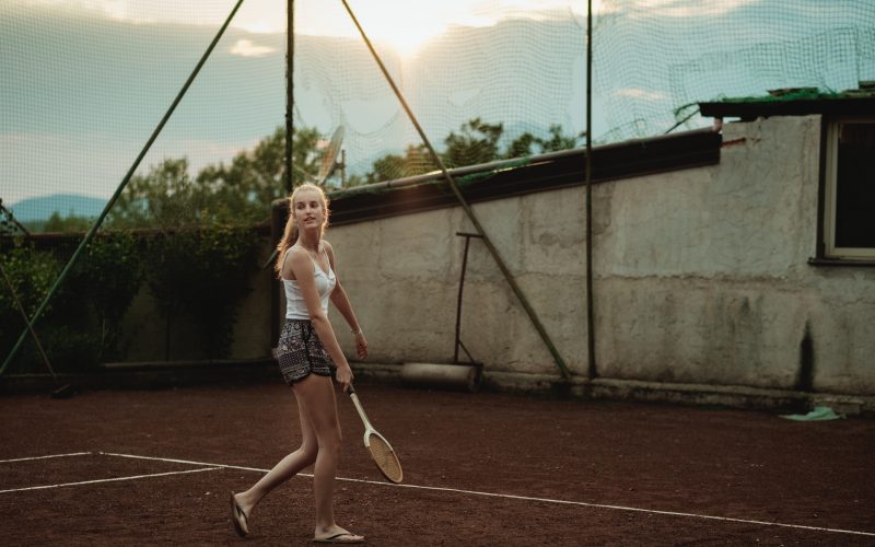 women's white tank top and grey shorts